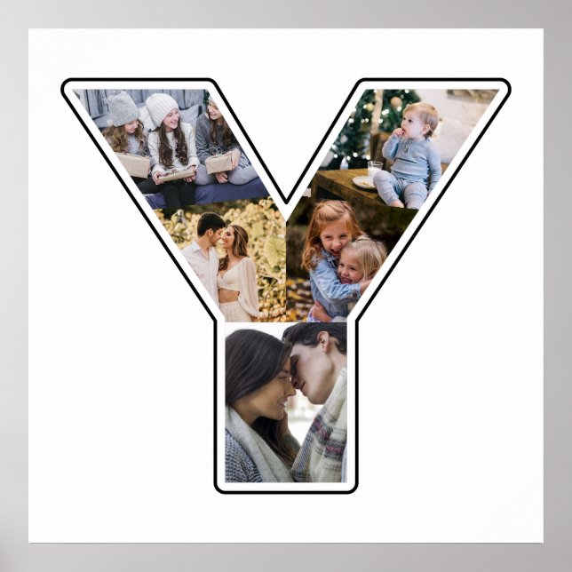 Póster Y Monograma Crea tu propio Collage de fotos 6 Blan (Frente)