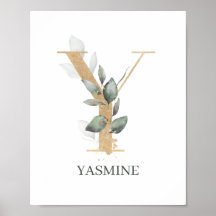 Y Monograma Floral Personalizado