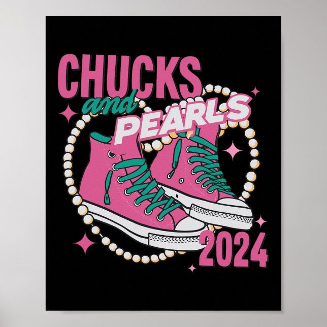 Póster Y Perlas estoy con su Kamala 2024 (Frente)