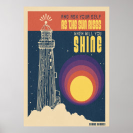 Póster y pregúntate a ti mismo mientras sale el sol
