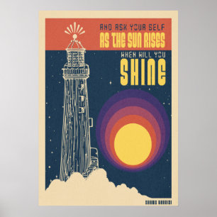 Póster y pregúntate a ti mismo mientras sale el sol