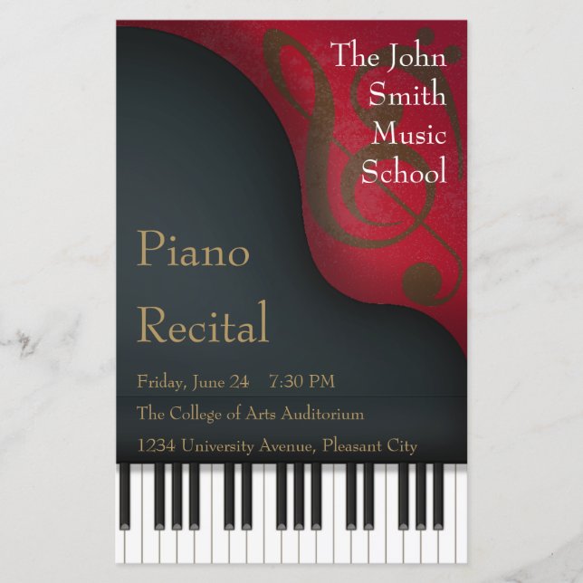 Poster y programa de conciertos Black Grand Piano  (Anverso)