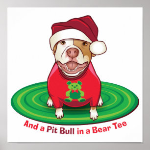 Póster Y un pitbull en una camiseta del oso
