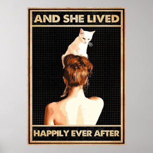 Póster Y Vivió Feliz Nunca Después De Un Gato Vertical