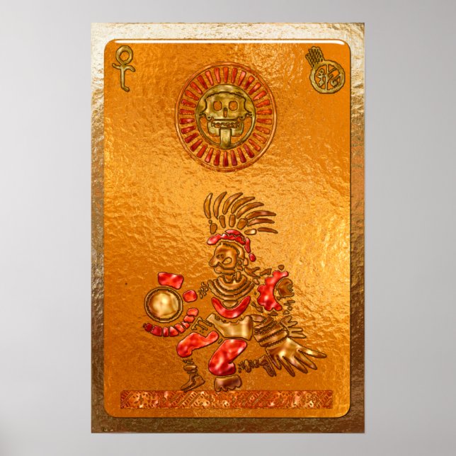 Póster ¡Ya Llega! Motismo nativo americano AZTEC 3D (Frente)