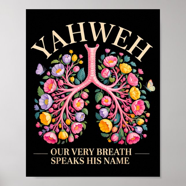 Póster Yahweh Our Very Breath Speaks His Name Christian  (Frente)