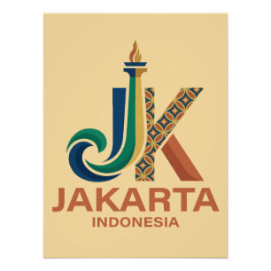 Póster Yakarta Indonesia Sudeste Asiático