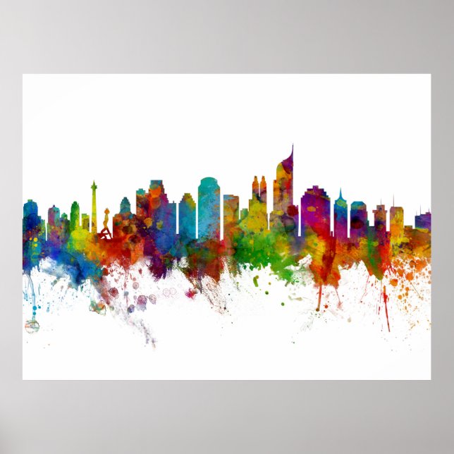 Póster Yakarta Skyline Indonesia (Frente)