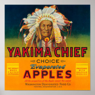 Póster Yakima Chief Apple Label - Yakima, WA