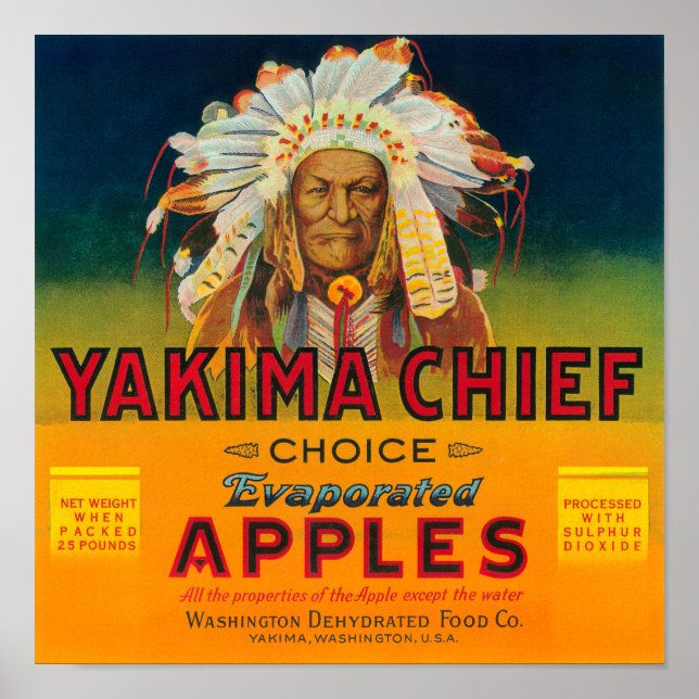 Póster Yakima Chief Apple Label - Yakima, WA (Frente)