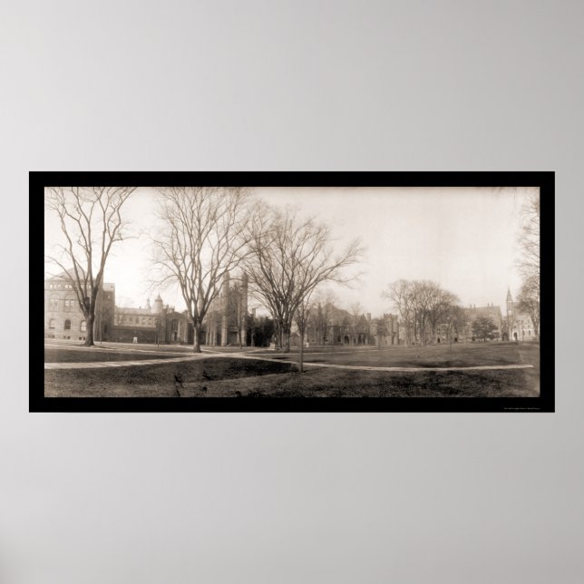 Póster Yale Campus Birdseye Photo 1902 (Frente)