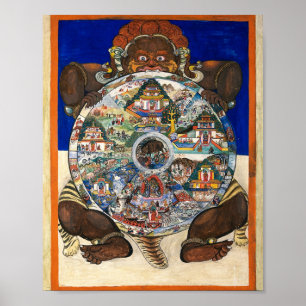 Póster Yama, El Señor De La Muerte, Con La Rueda De La Vi