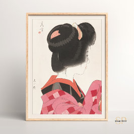 Póster Yamakawa Shuho Red Collar Elegance japonés Asia