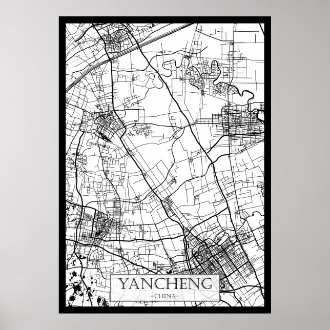 Póster Yancheng China City Map (Frente)