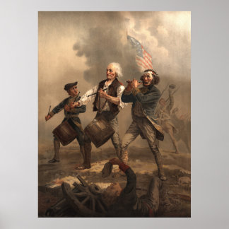 Póster Yankee Doodle y Espíritu de 1776 Guerra de la Revo