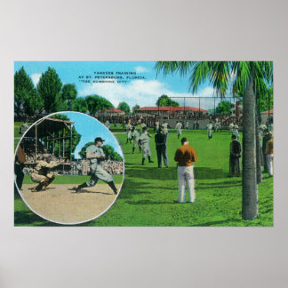 Póster Yankees de Nueva York en escena de entrenamiento