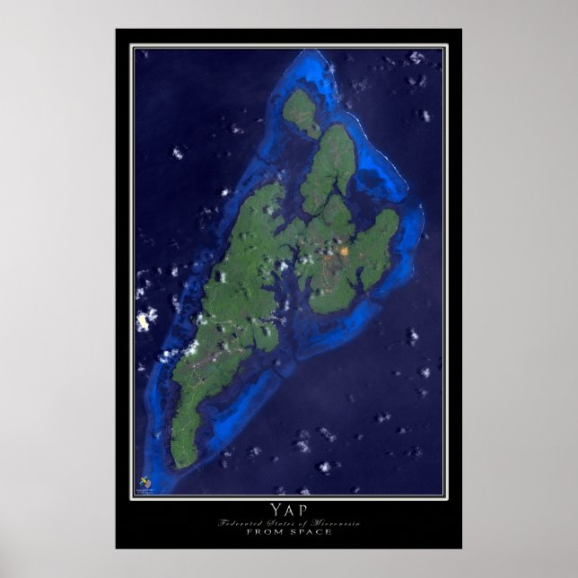 Póster Yap Micronesia De Space Satellite Art (Frente)