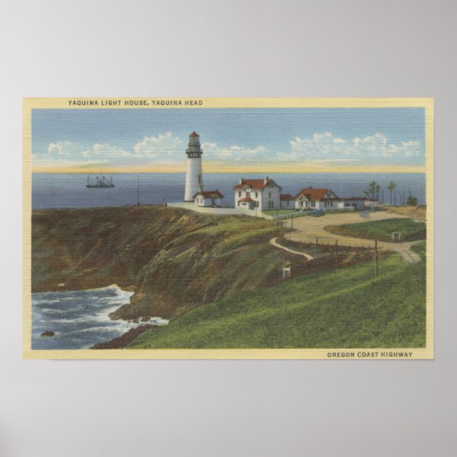 Póster Yaquina Light House en Yaquina Head (Frente)