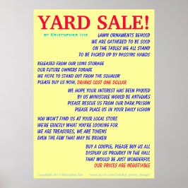 Póster Yard Sale Poem Poster