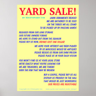 Póster Yard Sale Poem Poster