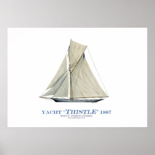 Póster yate "cardo" de la taza de Américas, fernandes
