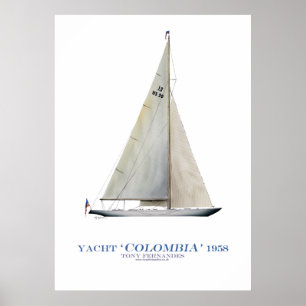Póster yate "Colombia" de la taza de Américas, fernandes