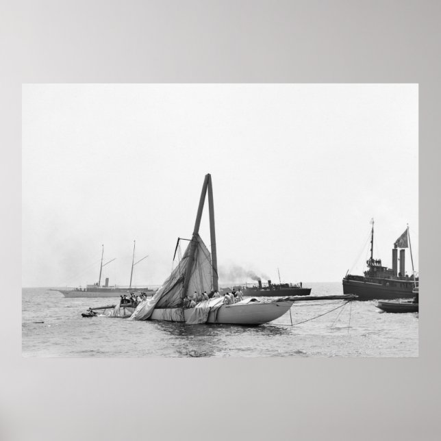 Póster Yate de Carreras dañado, 1899 (Frente)