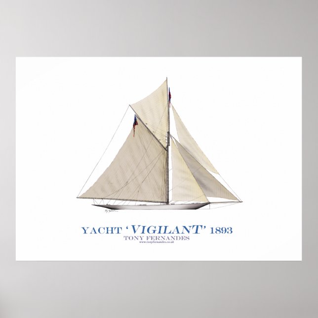Póster yate de la copa de américa 'vigilante', tony ferna (Frente)