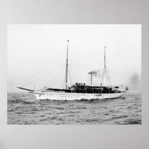 Póster Yate de vapor Esmeralda, principios del siglo XX