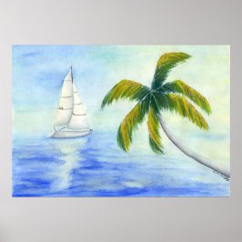 Póster Yate en el mar Palma