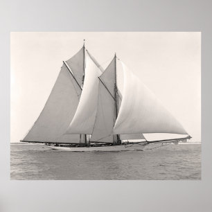 Póster Yate MERLIN del Schooner