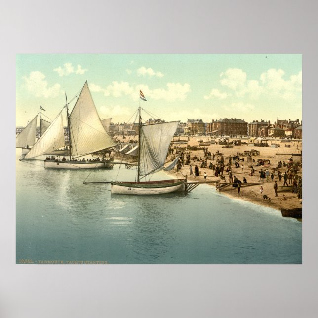 Póster Yates a partir de Yarmouth, Norfolk, Inglaterra (Frente)