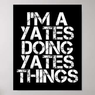 Póster Yates Funny Surname Family Tree Birthday Reunion G