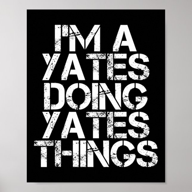 Póster Yates Funny Surname Family Tree Birthday Reunion G (Frente)