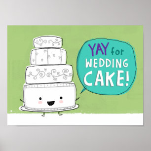 Póster ¡YAY por el pastel Boda!