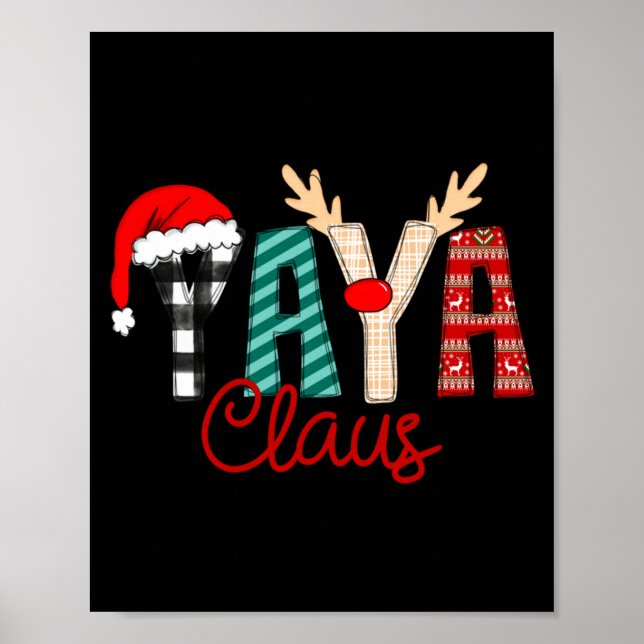Póster Yaya Claus Xmas Happy New Santa Claus Merry Christ (Frente)