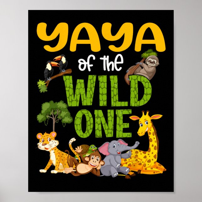 Póster Yaya De La Selva Salvaje De Safari De Cumpleaños D (Frente)