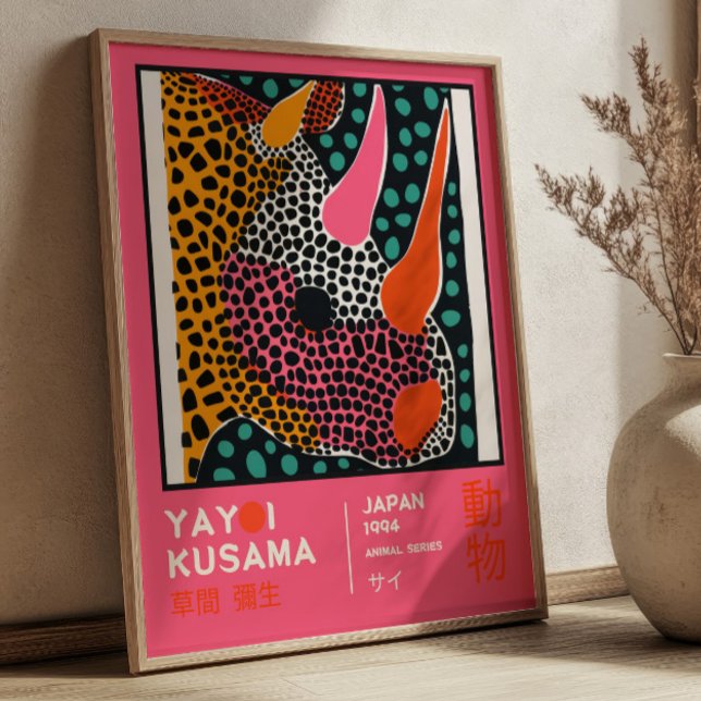 Póster Yayoi Kusama Abstract Rhino Colorful Exhibition (Subido por el creador)