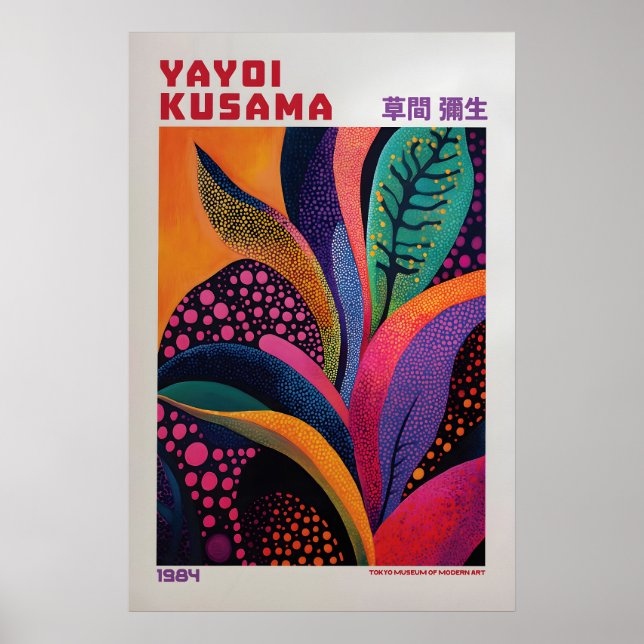 Póster Yayoi Kusama Print, Modern Art Print, Maximalist (Frente)