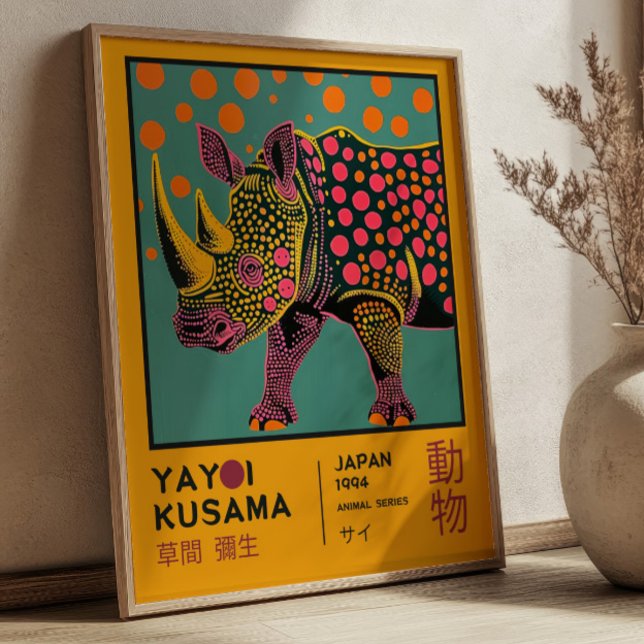 Póster Yayoi Kusama Retro Rhino Illustration Exhibition (Subido por el creador)