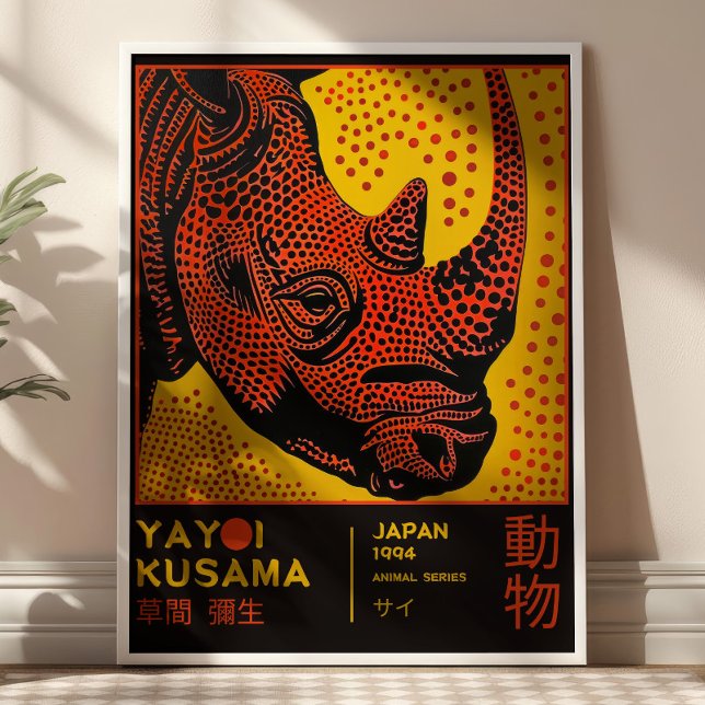 Póster Yayoi Kusama Rhino Illustration Retro Exhibition (Subido por el creador)