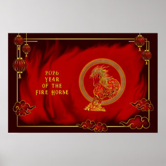 Póster Year of the Fire Horse , Happy Lunar New Year