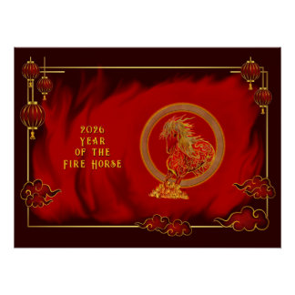 Póster Year of the Fire Horse , Happy Lunar New Year