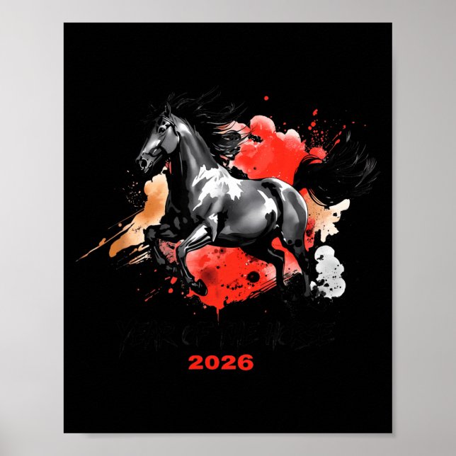 Póster Year Of The Horse 2026 Chinese New Year  (Frente)