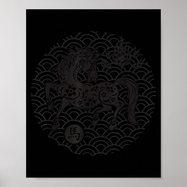 Póster Year Of The Horse 2026 Chinese Zodiac Lunar New Ye (Frente)