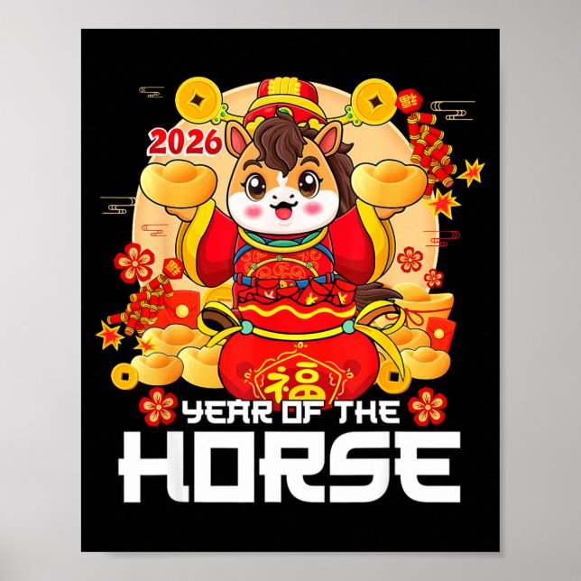 Póster Year Of The Horse 2026 Lunar New Year Chinese Zodi (Frente)