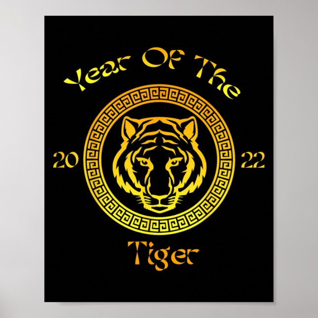 Póster Year Of The Tiger 2022 Circular Asian Chinese New  (Frente)