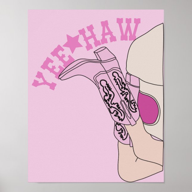 Póster Yeehaw Botas de vaca (Frente)