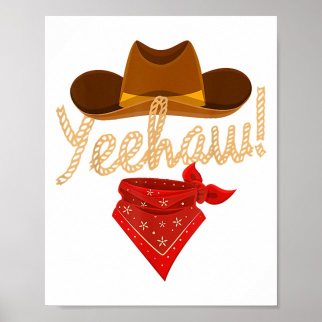 Póster Yeehaw País Occidental Howdy Cowboy Sur Yee H (Frente)
