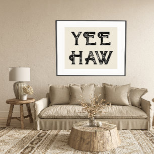 Póster Yeehaw Typography Western Wall Ranch Cabaña Hogar